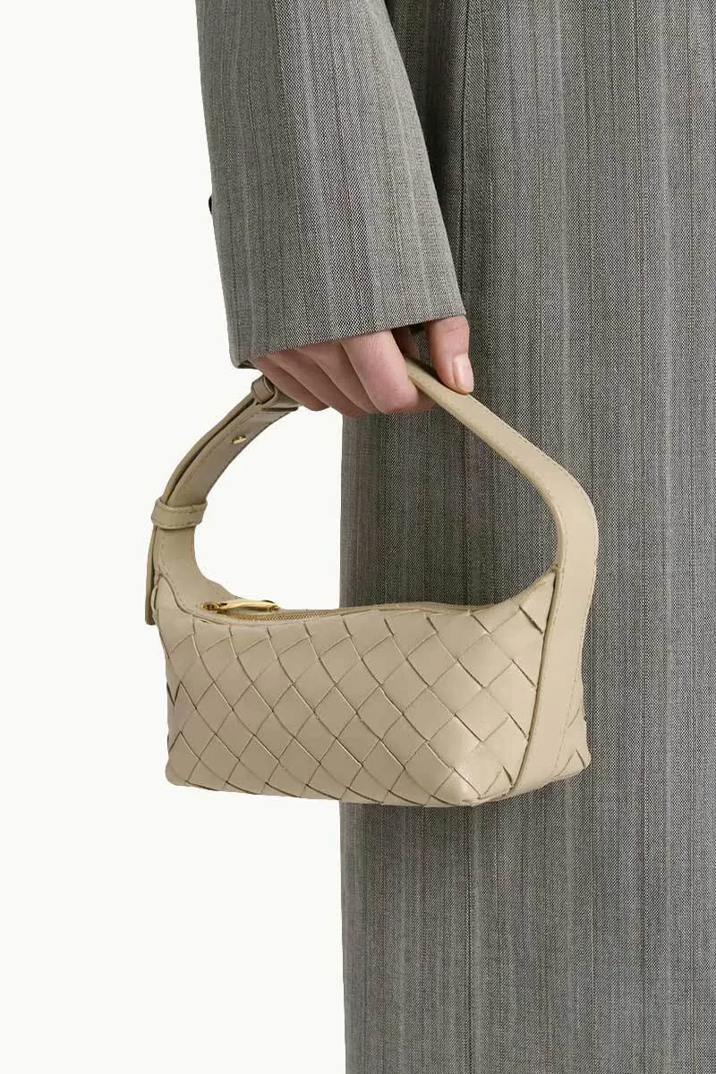 BOTTEGA VENETA Wallace Town Intrecciato Pouch Shoulder Bag in Ecru GHW Leather 3