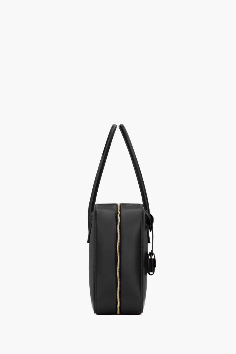 SAINT LAURENT Medium Sac De Jour Bauletto Bag in Black Box Leather Bronze Hardware 1