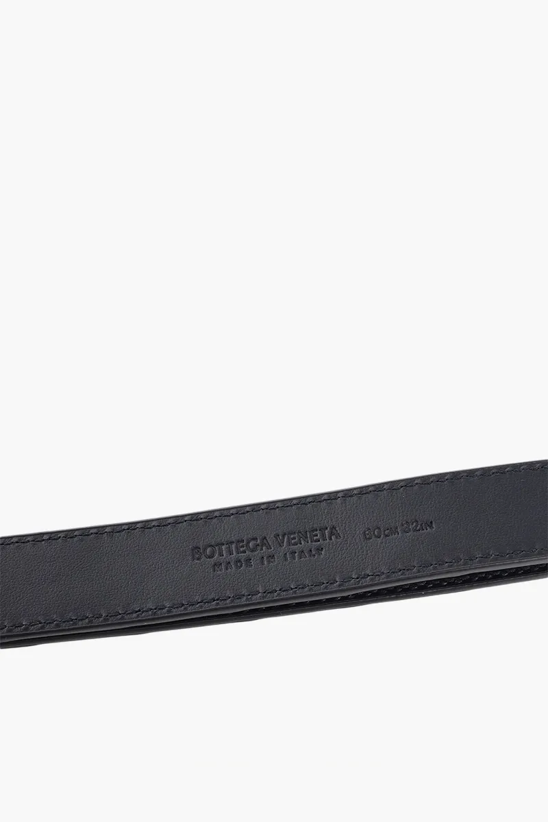 BOTTEGA VENETA Women Andiamo Belt in Midnight Intrecciato Nappa Leather with Signature Knot Buckle 2