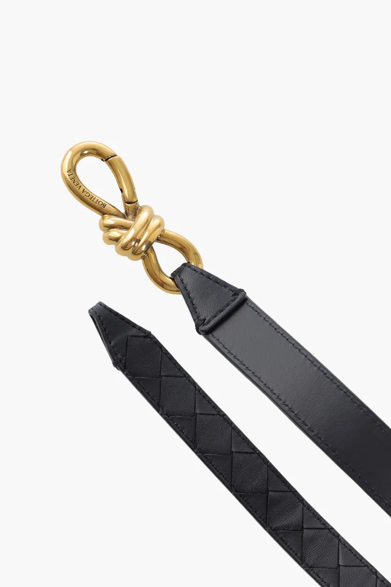 BOTTEGA VENETA Women Andiamo Belt in Midnight Intrecciato Nappa Leather with Signature Knot Buckle 4