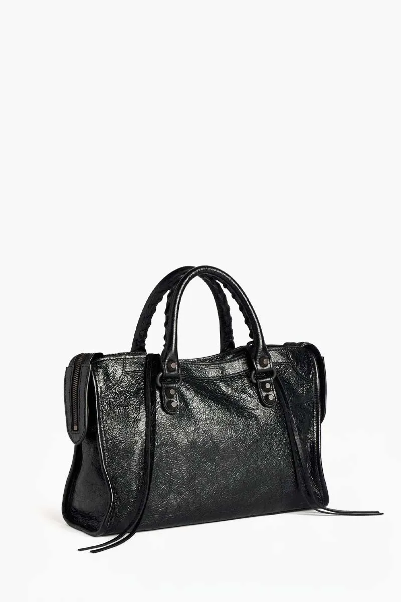 BALENCIAGA Small Le City Bag in Black Arena Lambskin BHW 2