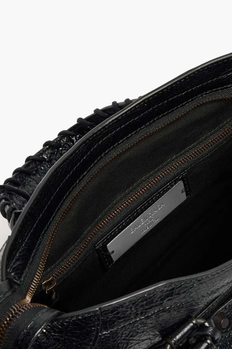 BALENCIAGA Small Le City Bag in Black Arena Lambskin BHW 4