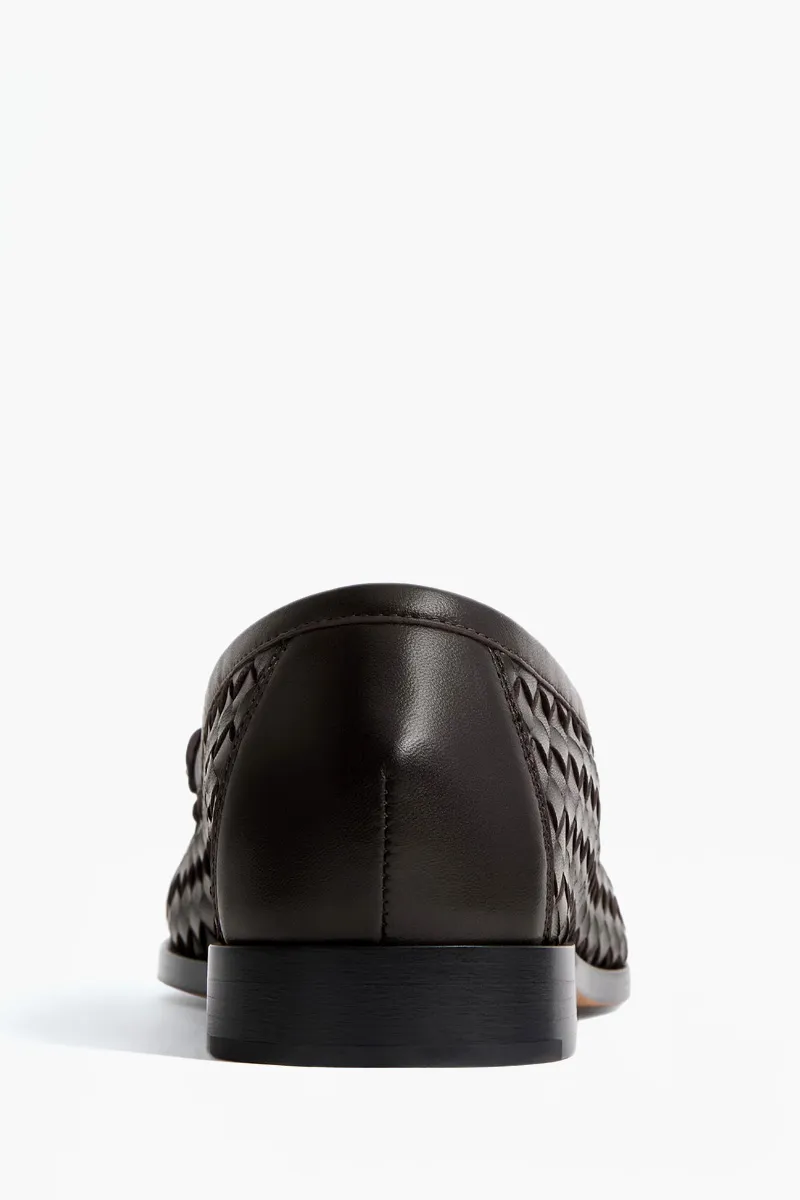 BOTTEGA VENETA Women Silenzio Intrecciato Loafers in Espresso Lambskin 3
