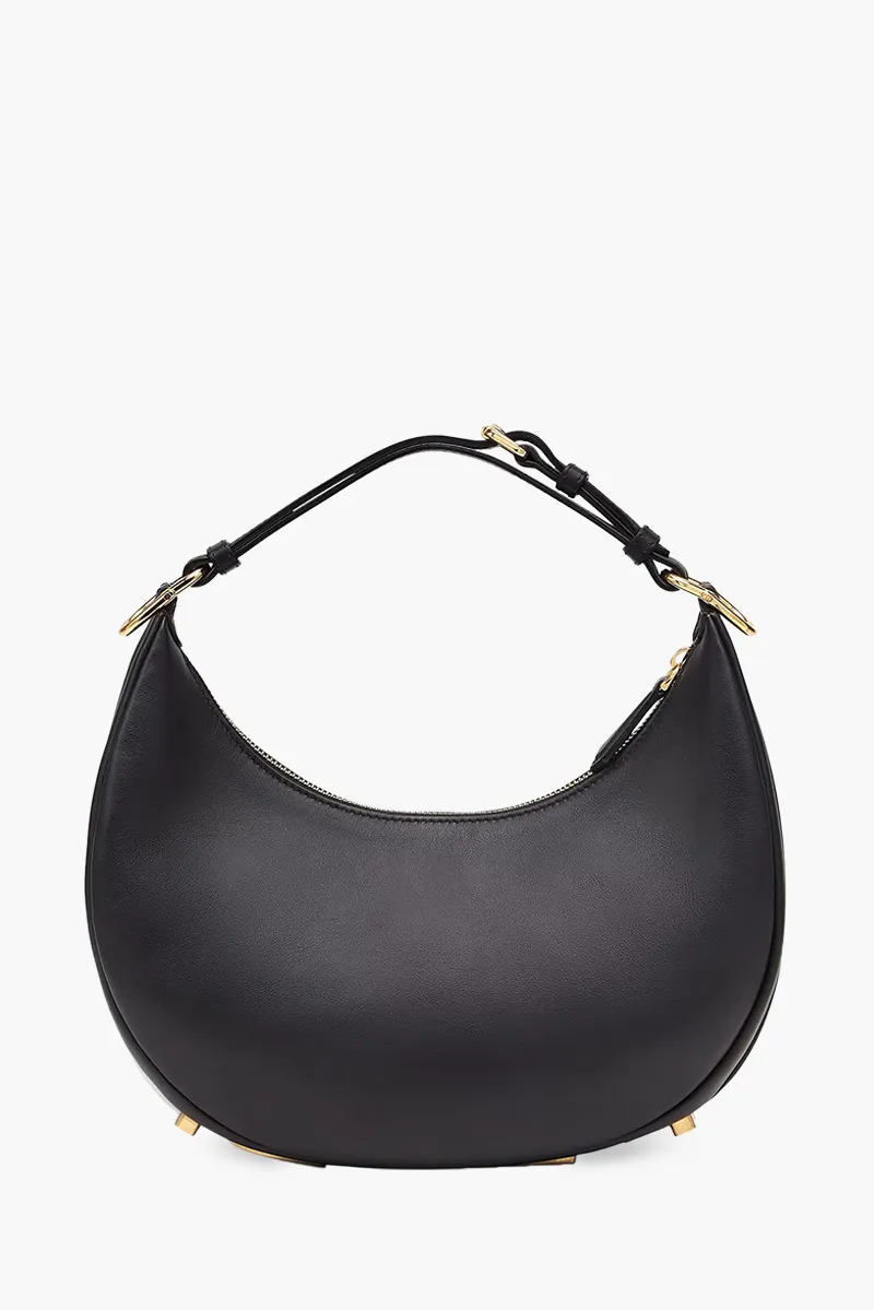 FENDI Small Fendigraphy Hobo Bag in Black Calf Leather 1