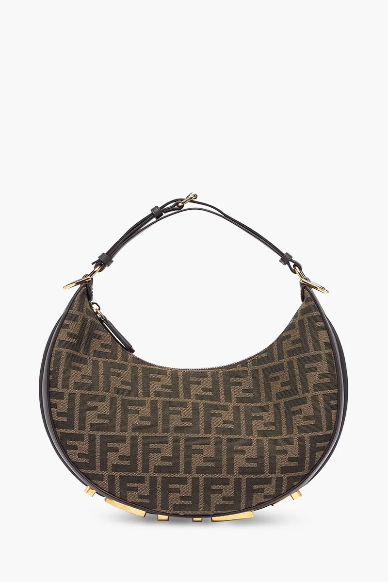 FENDI Small Fendigraphy Hobo Bag in Brown with FF Logo 0