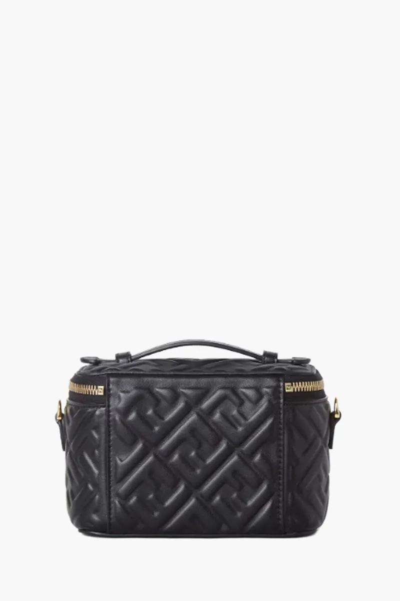 FENDI Mini FF Vanity Shoulder Bag in Black Nappa Leather 2