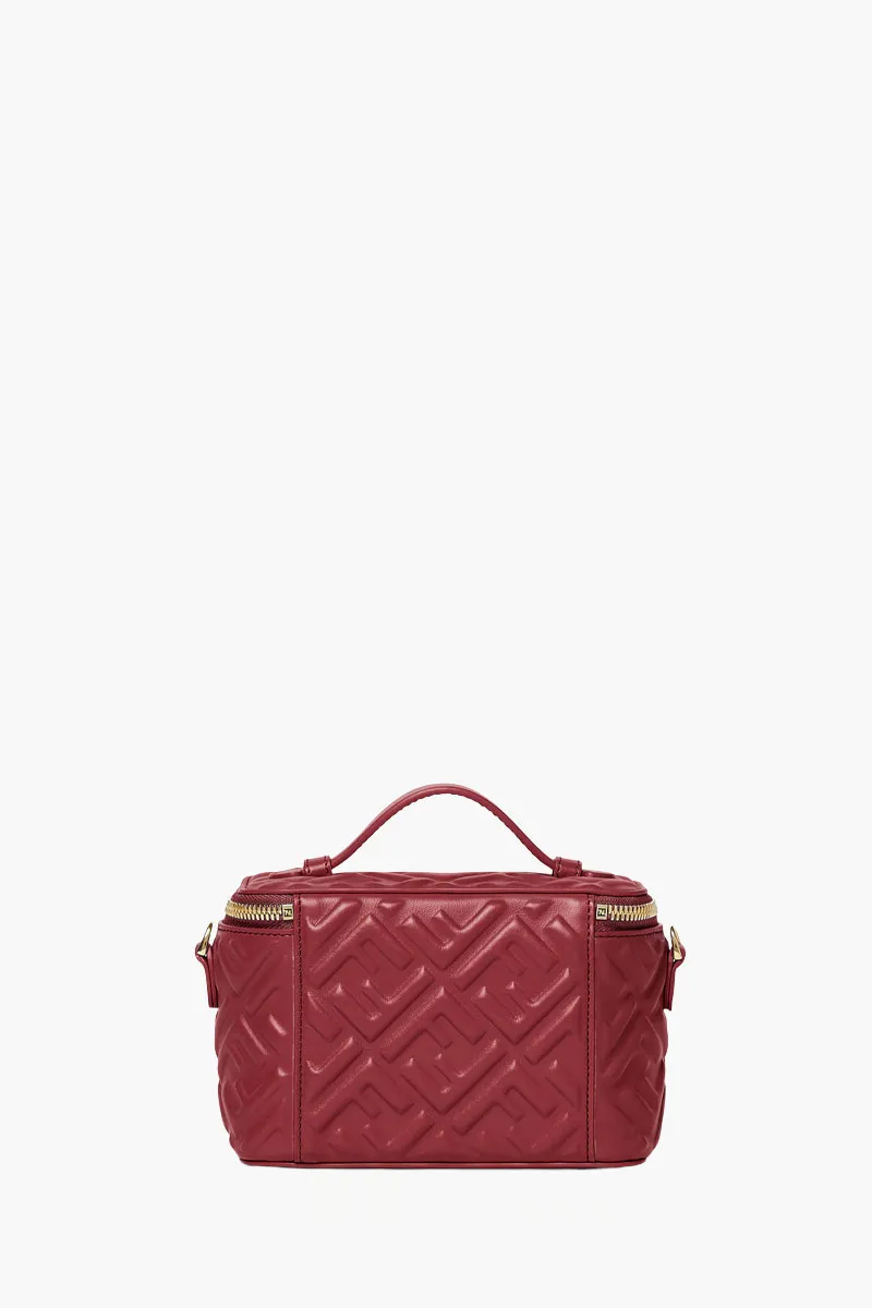 FENDI Mini FF Vanity Shoulder Bag in Red Nappa Leather 2