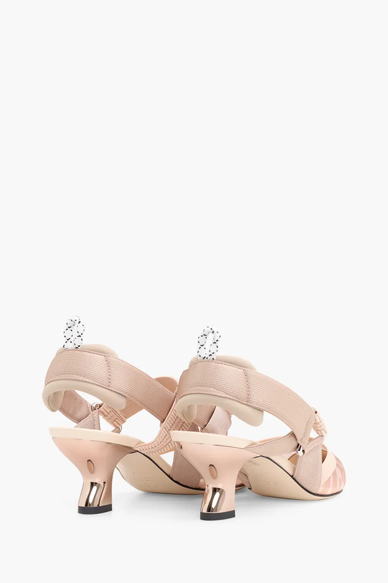 FENDI Colibri Tulle Slingback Pumps 55mm in Rose/Nude FF Logo Pattern 2