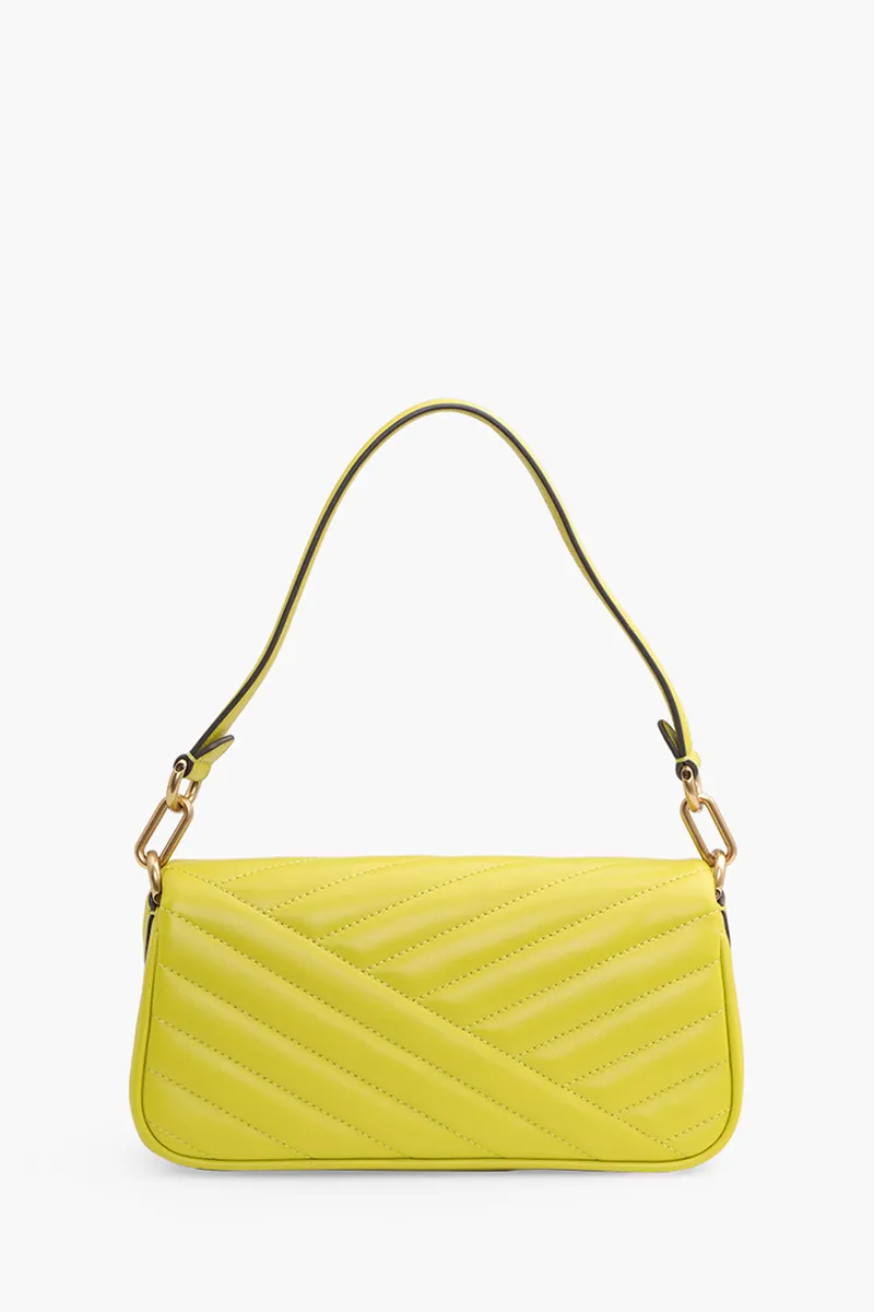 TORY BURCH Kira Chevron Small Flap Shoulder Bag in Island Chartreuse 1