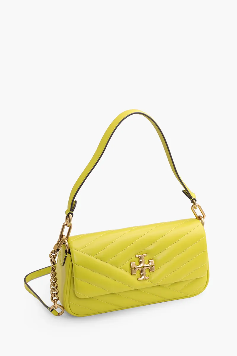 TORY BURCH Kira Chevron Small Flap Shoulder Bag in Island Chartreuse 2