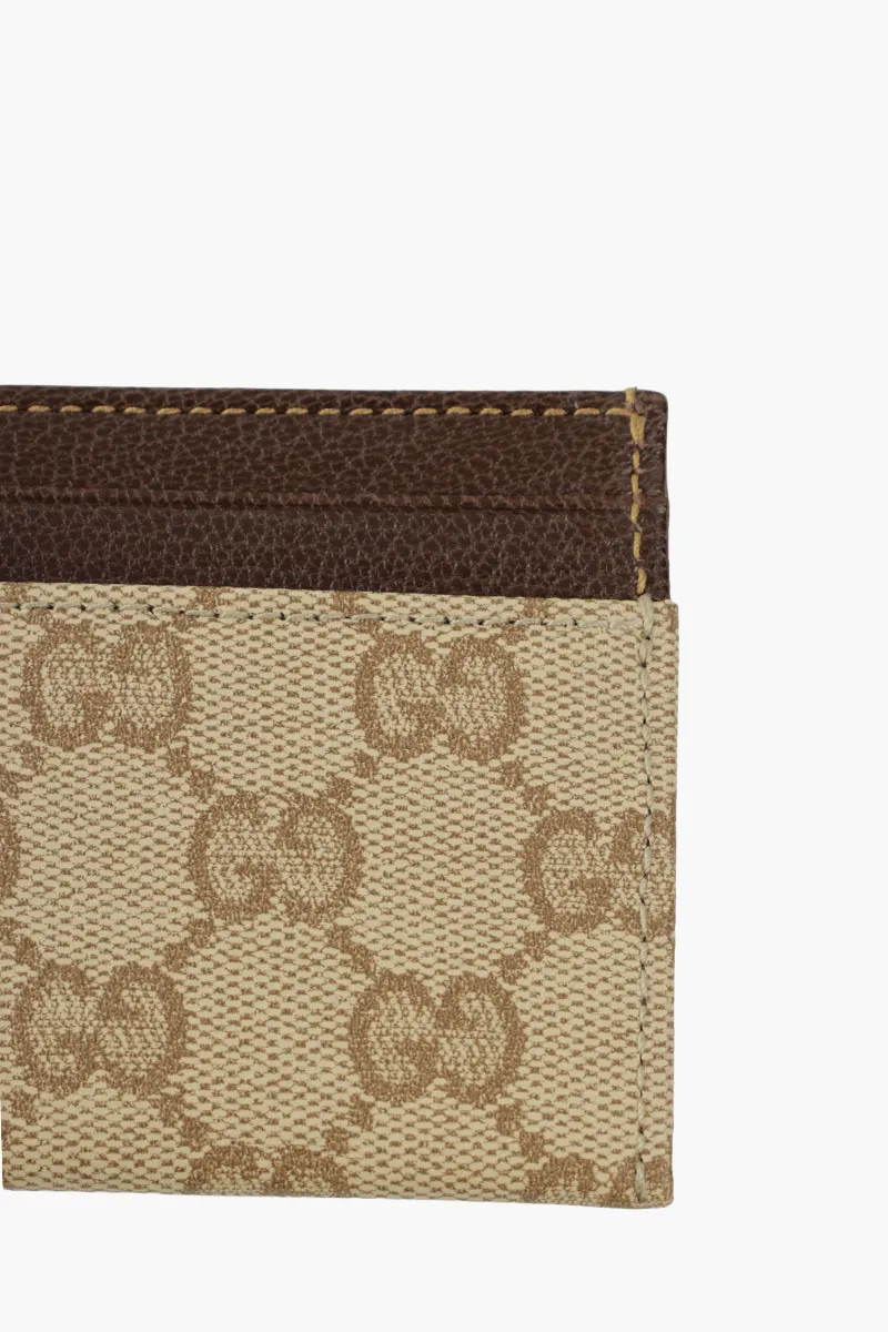 GUCCI Essence Classic Card Holder in Sand/Dark Brown GG Canvas 2