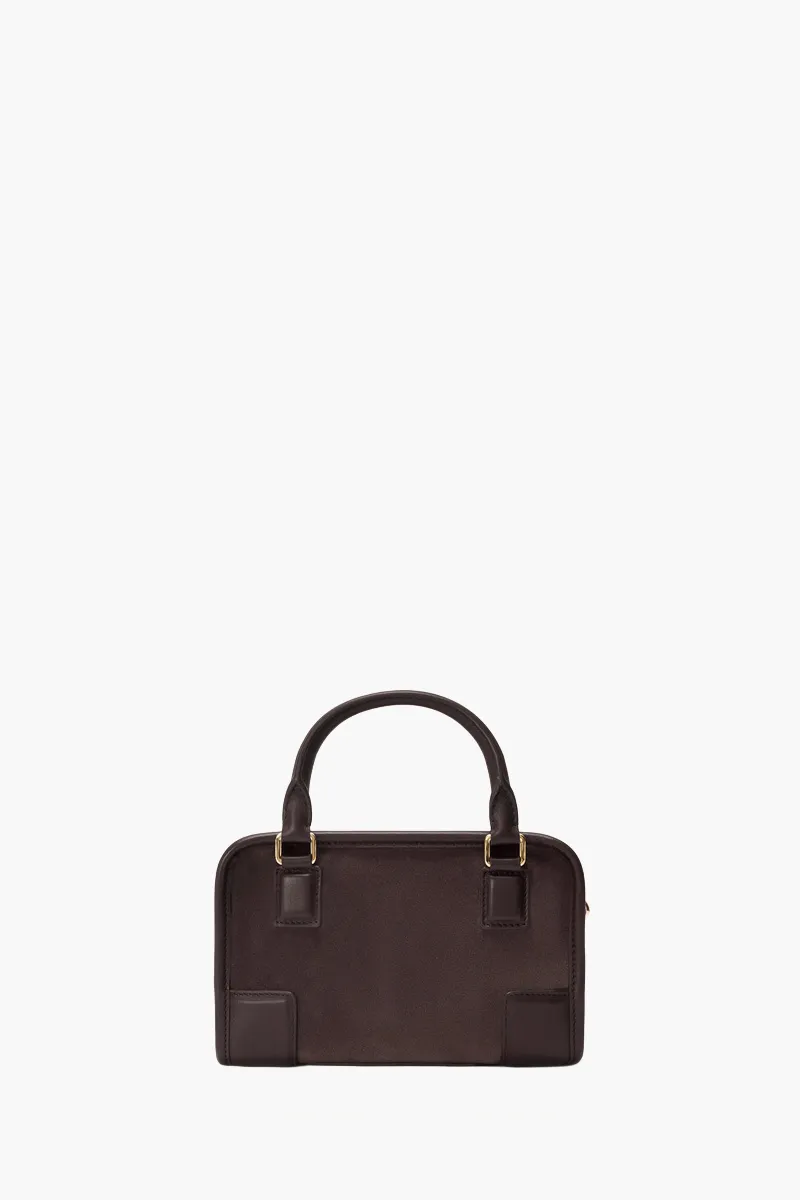 LOEWE Mini Amazona 180 Handbag in Dark Brown Suede Calfskin 2
