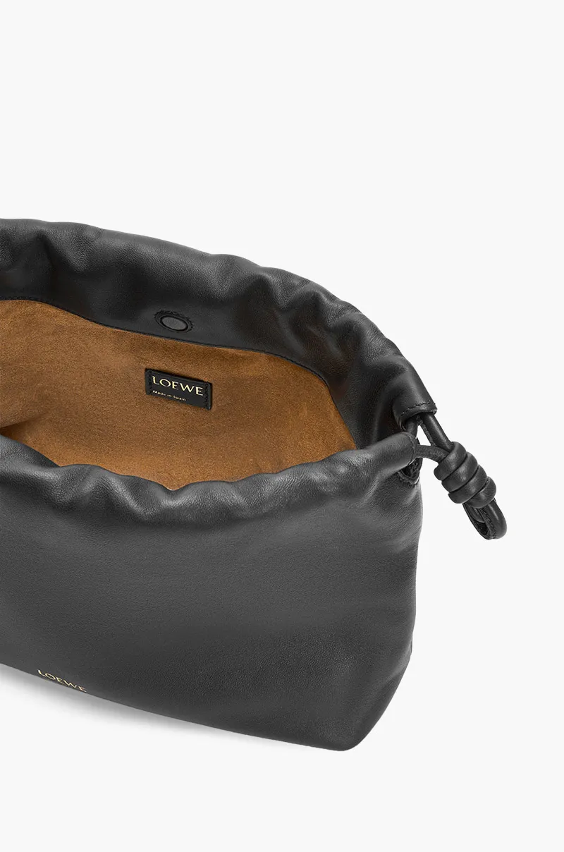 LOEWE Medium Flamenco Purse Bag in Black Mellow Nappa Lambskin 3