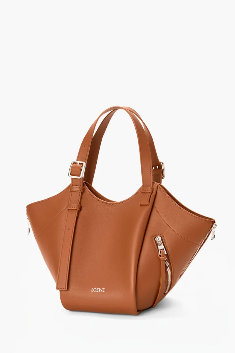 LOEWE Hammock Flip Bag in Brown Squirrel Classic Calfsksin 1
