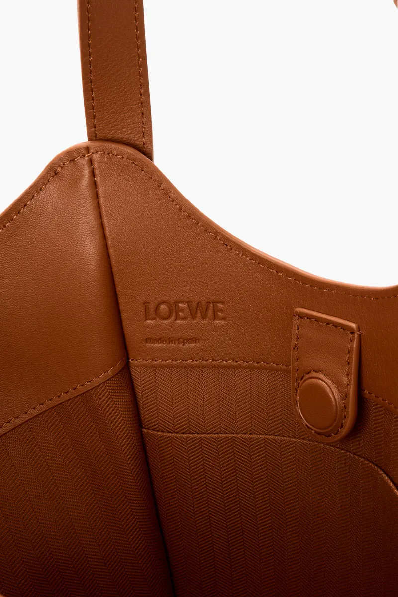 LOEWE Hammock Flip Bag in Brown Squirrel Classic Calfsksin 4