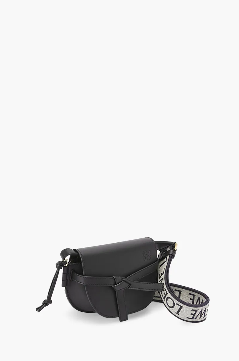 LOEWE Mini Gate Dual Bag in Black Soft Calfskin x Jacquard 2