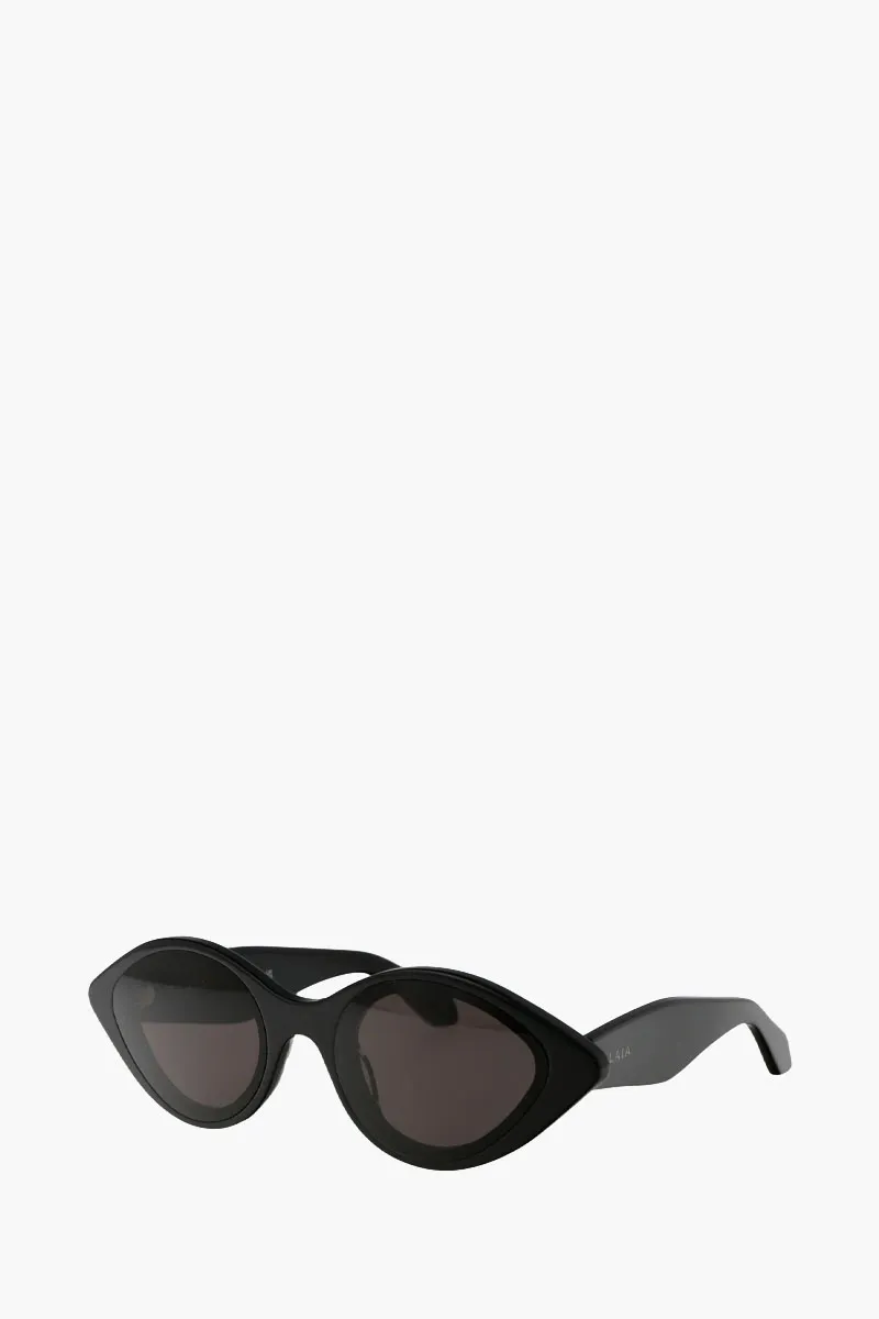 ALAIA Women Cat Eye Shape Sunglasses in Black Grey Acetate 1