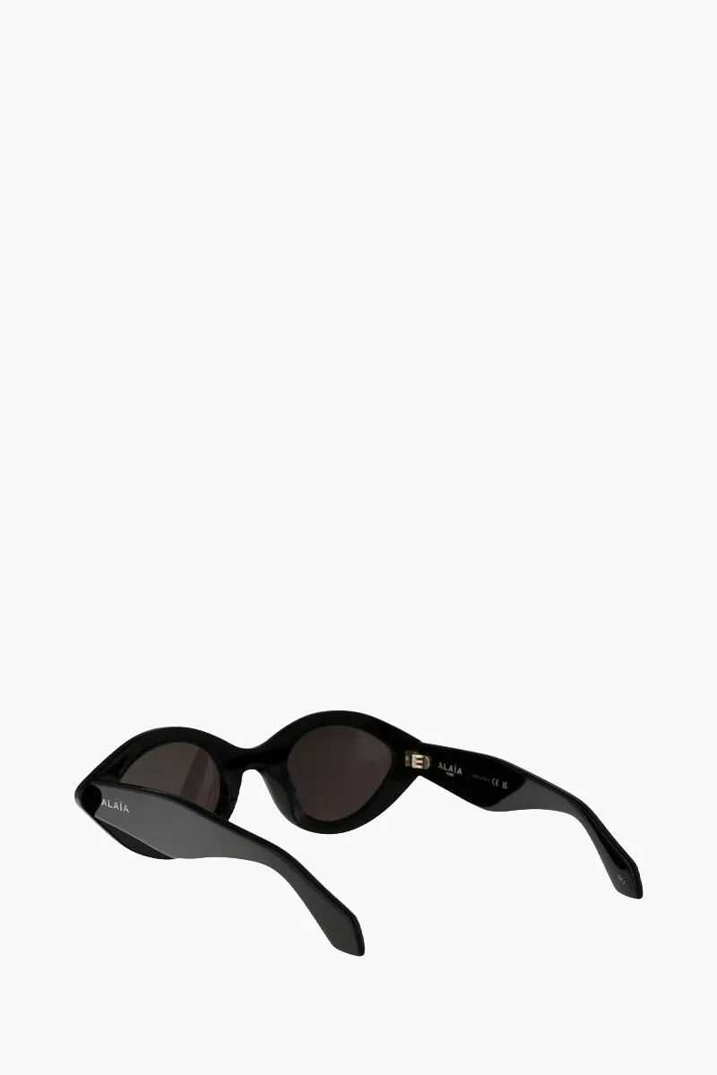 ALAIA Women Cat Eye Shape Sunglasses in Black Grey Acetate 3