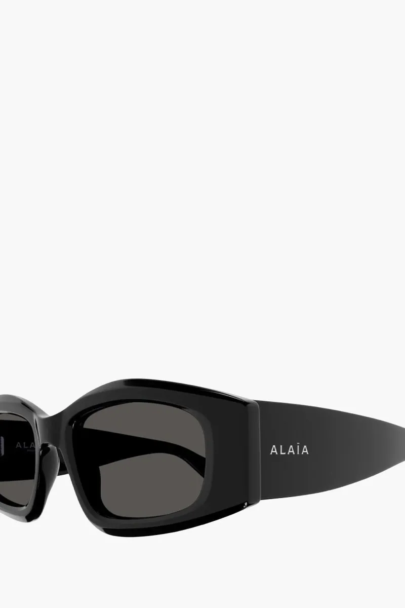 ALAIA Women Geometric Shape Sunglasses in Black Grey Acetate 2