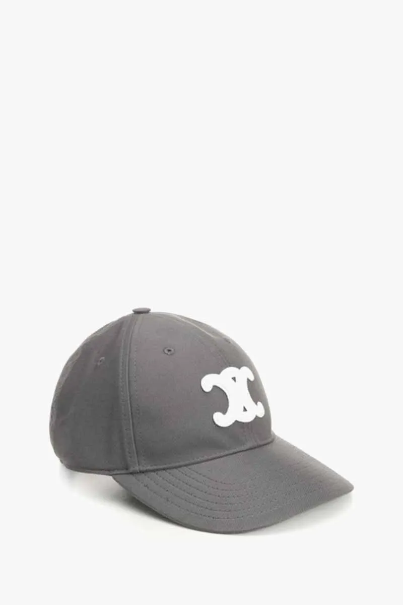 CELINE Triomphe Baseball Cap in Ardoise Washed Cotton Gabardine 2
