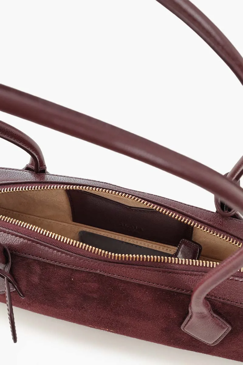 ALAIA Small Le Teckel Shoulder Bag in Rouge Grenat Suede x Shiny Goatskin 4