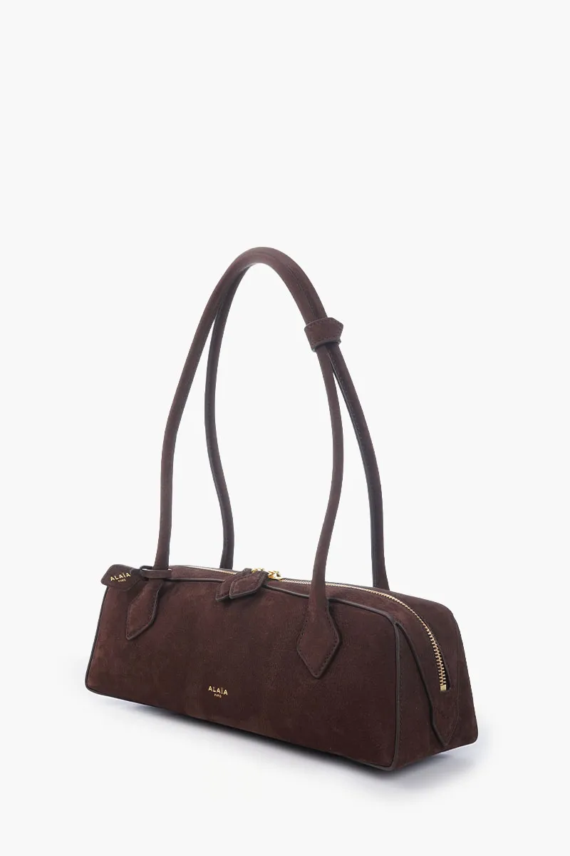 ALAIA Le Teckel Medium Bag in Golden Brown Nubuck 1