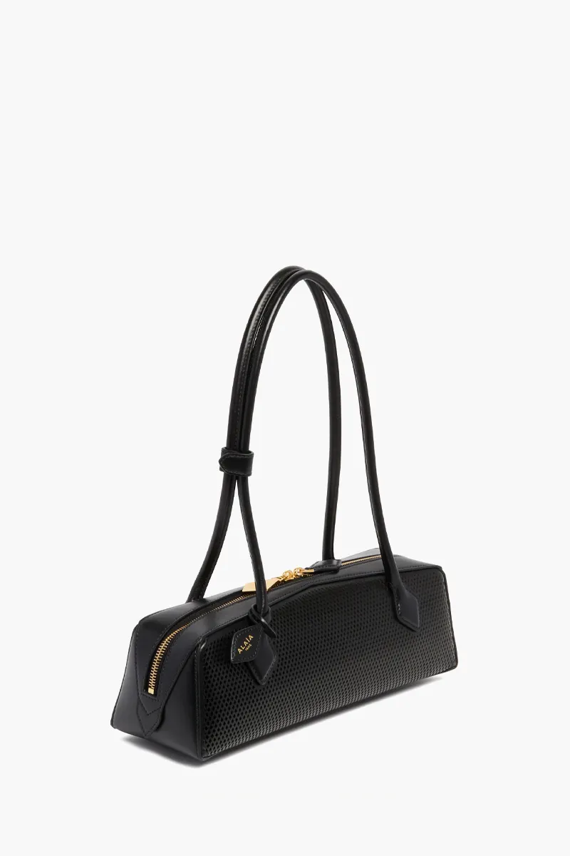 ALAIA Medium Le Teckel Bag in Black Perforated Leather 1