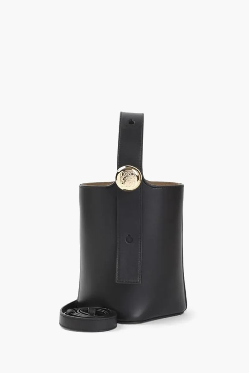 LOEWE Mini Pebble Bucket Bag in Black Soft Calfskin 0