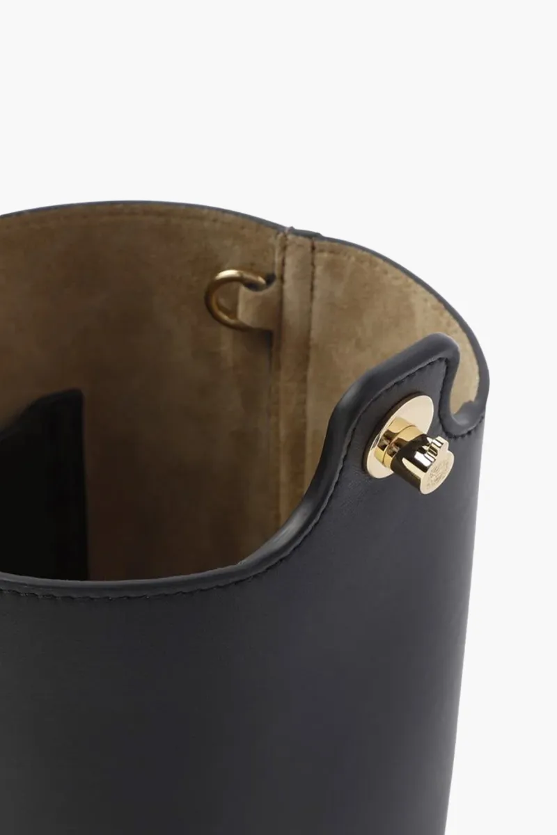 LOEWE Mini Pebble Bucket Bag in Black Soft Calfskin 2