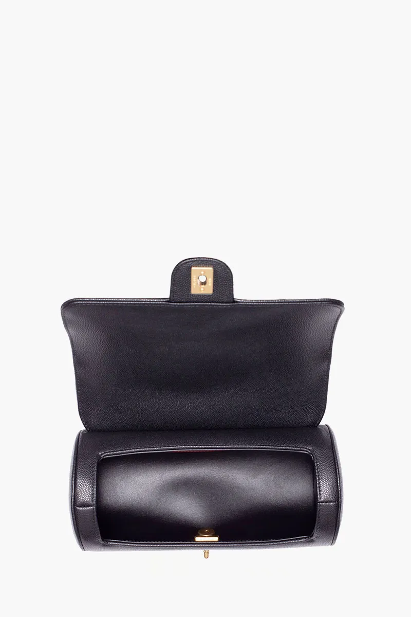 CHANEL Small Bowling Bag in Black Caviar Grained Shiny Calfskin GHW 2