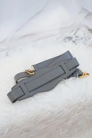Shoulder Strap BALENCIAGA Mini Metallic Edge in Gris Acier GHW 1