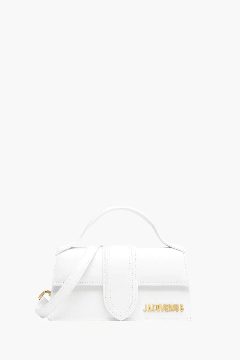 JACQUEMUS Le Bambino Handbag in White Smooth Leather 0