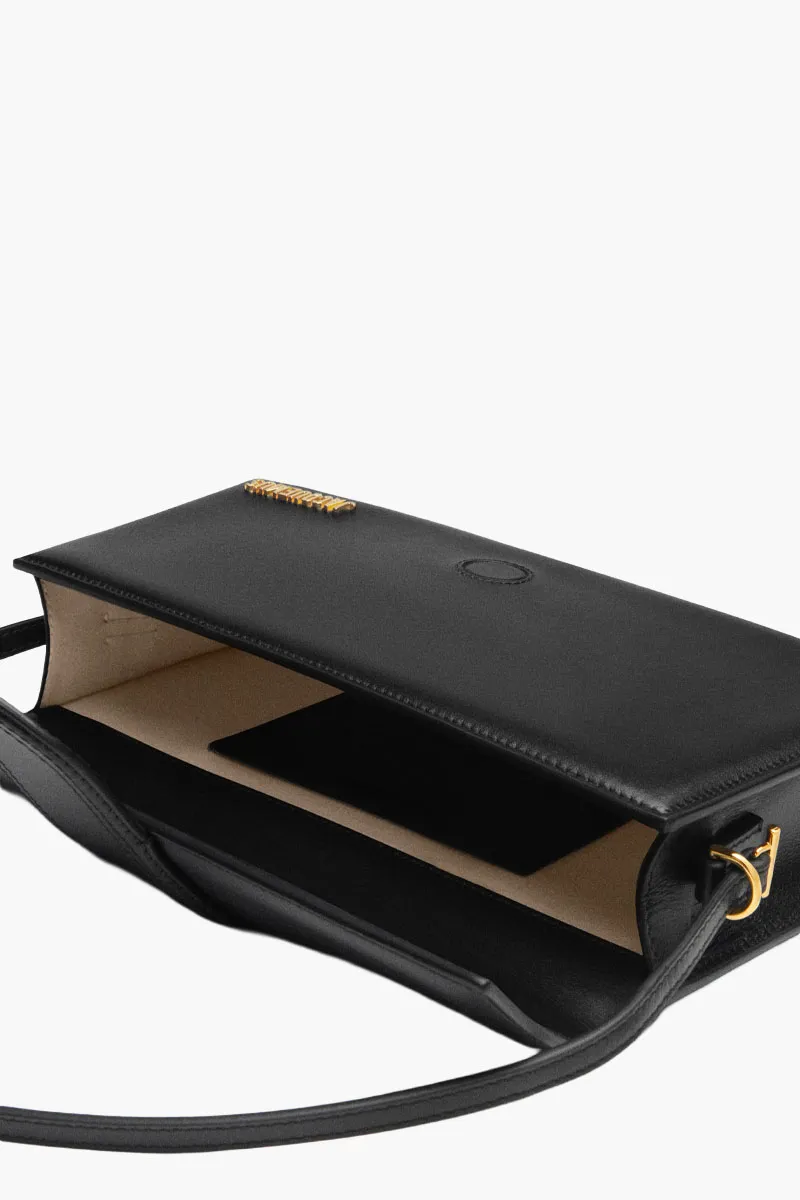 JACQUEMUS Le Bambino Long Shoulder Bag in Black Cowhide Leather 4
