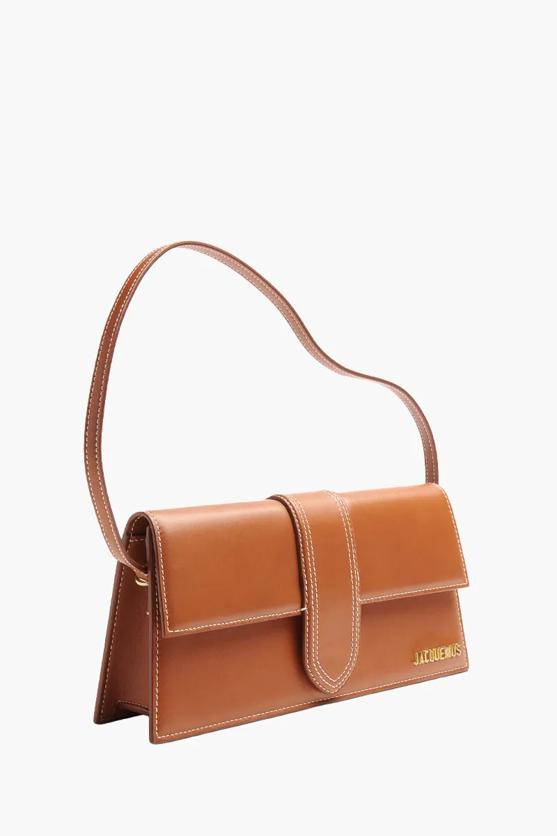 JACQUEMUS Le Bambino Long Shoulder Bag in Light Brown Cowskin 1