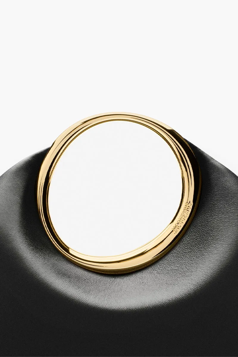 JACQUEMUS Le Petite Calino Handbag in Black Lambskin GHW 3