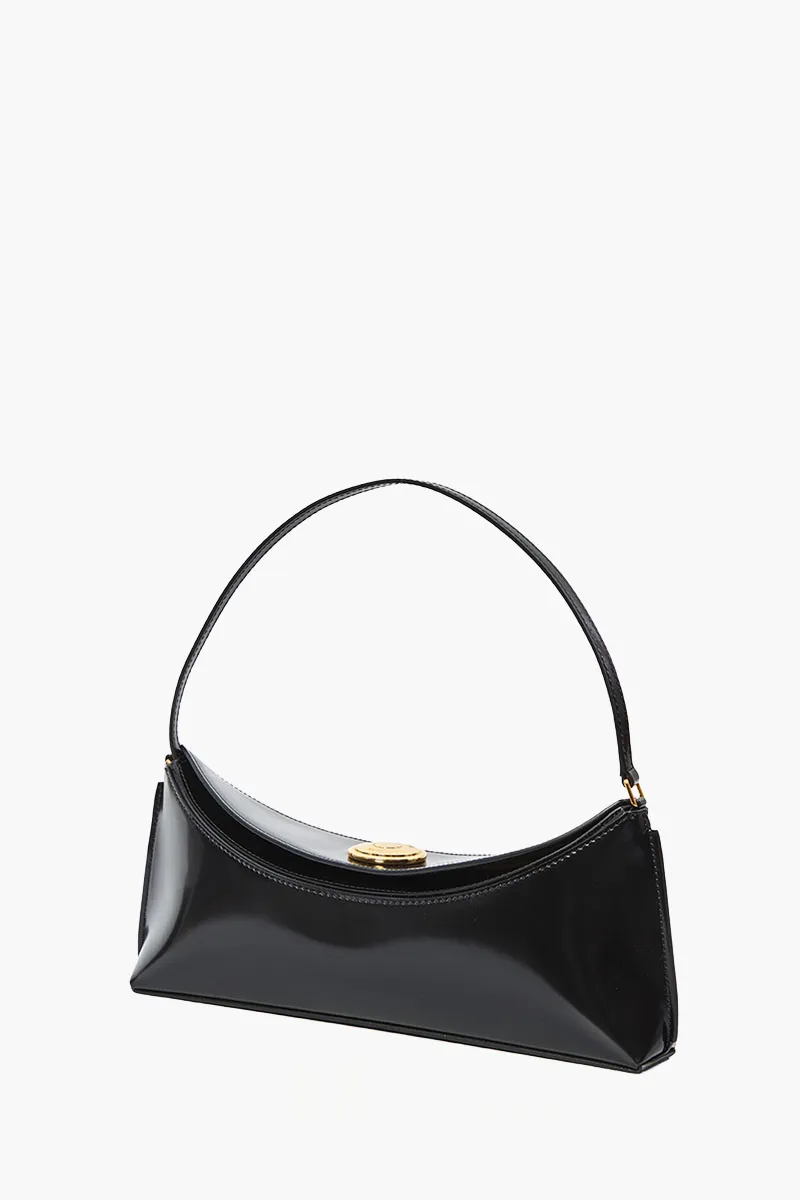 JACQUEMUS La Pochette Ovalo Shoulder Bag in Black Calfskin Leather 1