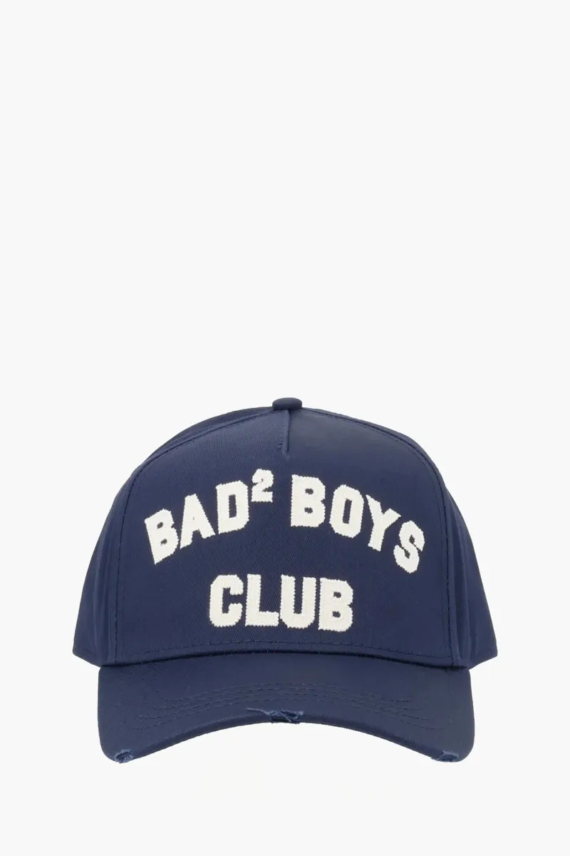DSQUARED D2 College Baseball Cap in Blue Cotton Gabardine 0