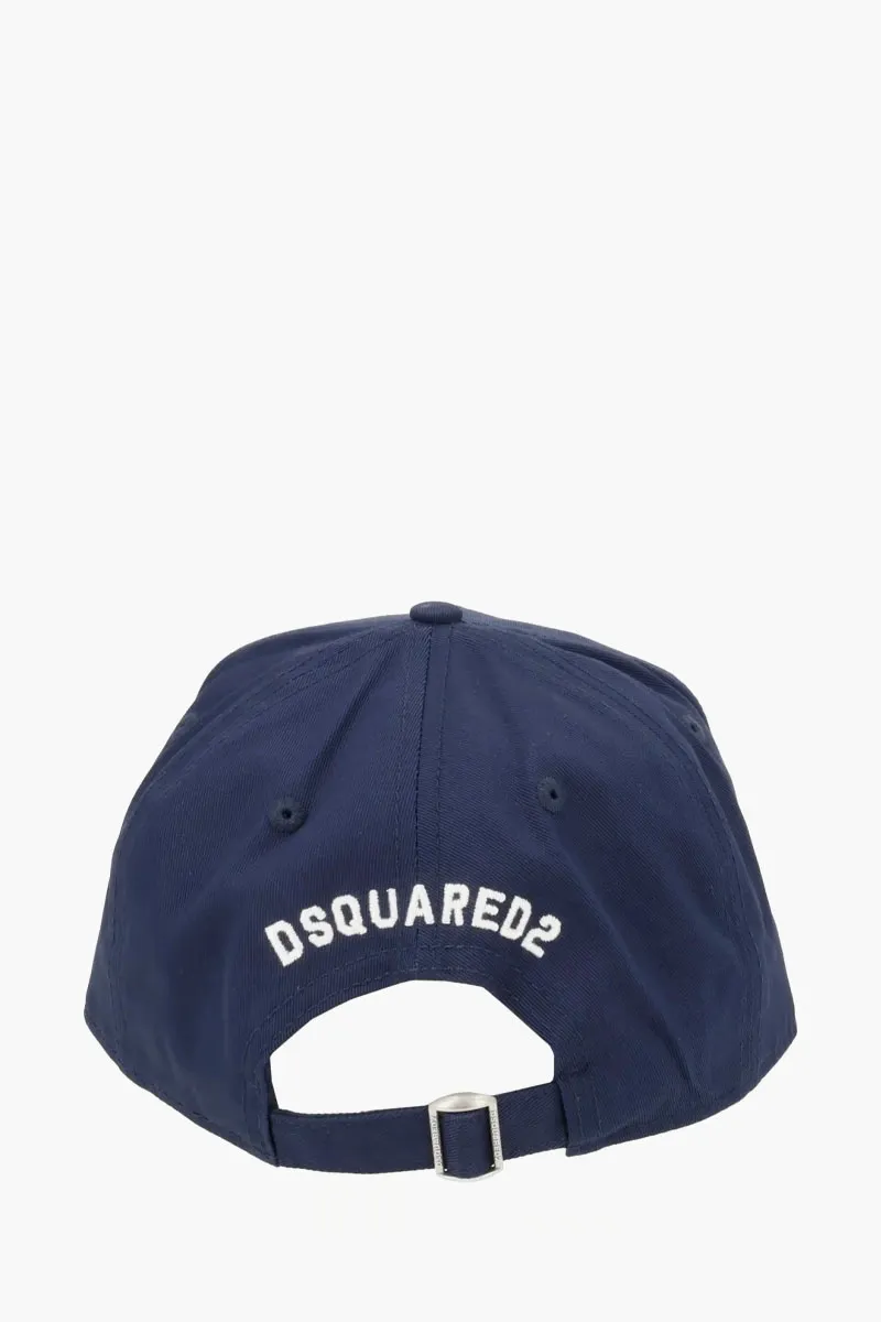 DSQUARED D2 College Baseball Cap in Blue Cotton Gabardine 2