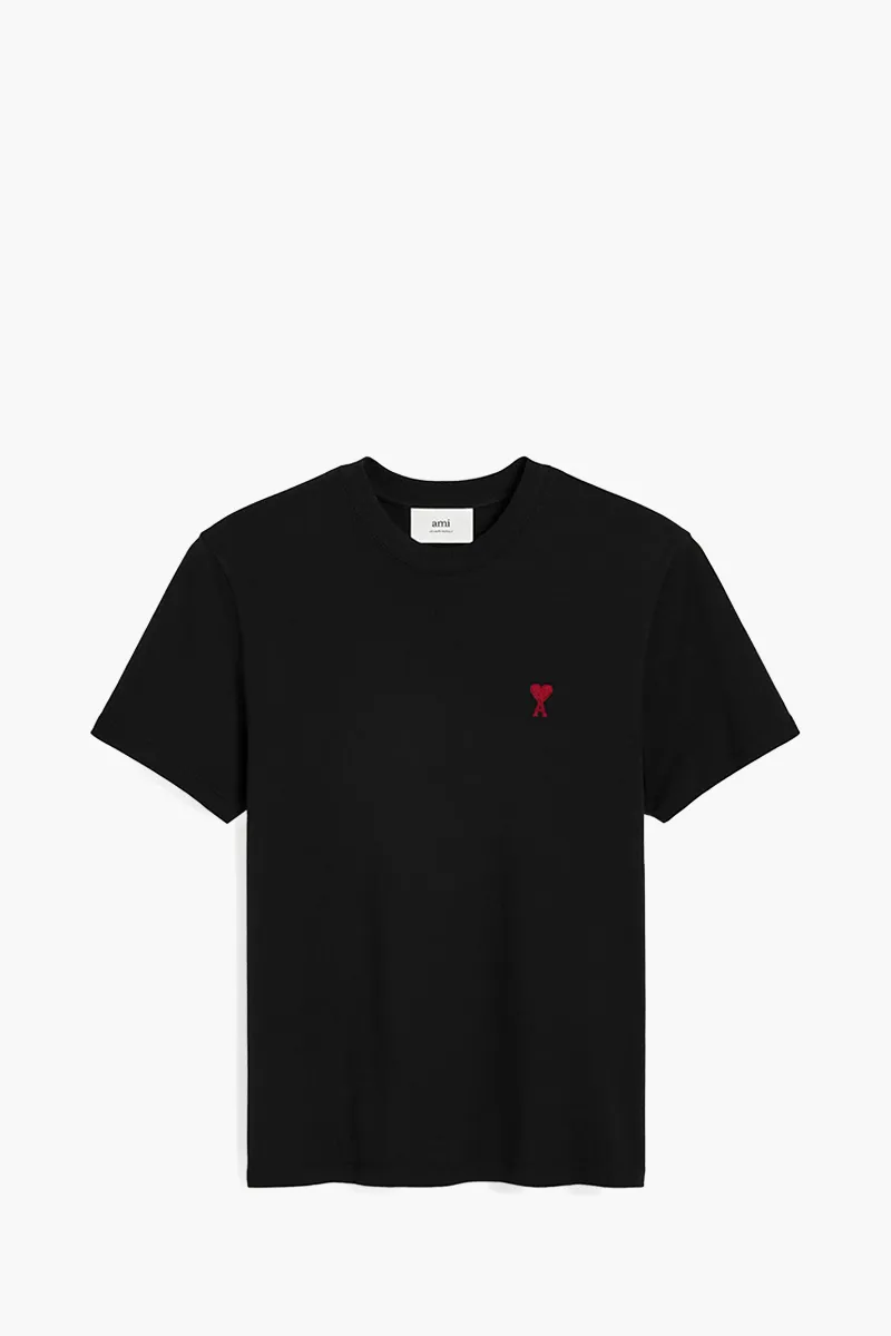 AMI Unisex Ami De Coeur T-shirt in Black Organic Cotton Jersey 0