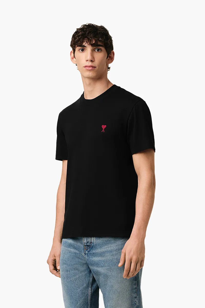 AMI Unisex Ami De Coeur T-shirt in Black Organic Cotton Jersey 3
