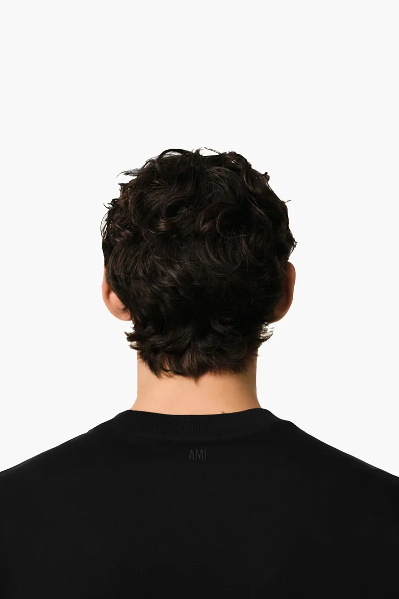 AMI Unisex Ami De Coeur T-shirt in Black Organic Cotton Jersey 4