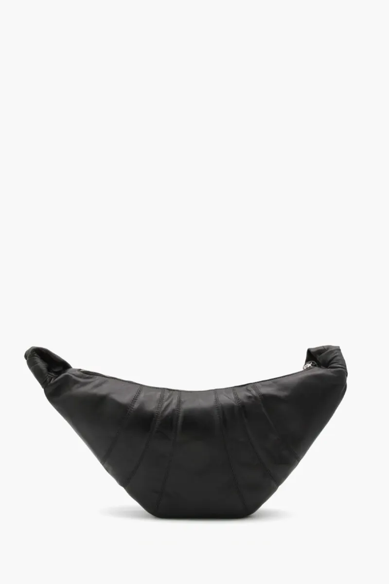 LEMAIRE Medium Croissant Bag in Black Soft Nappa Leather 0