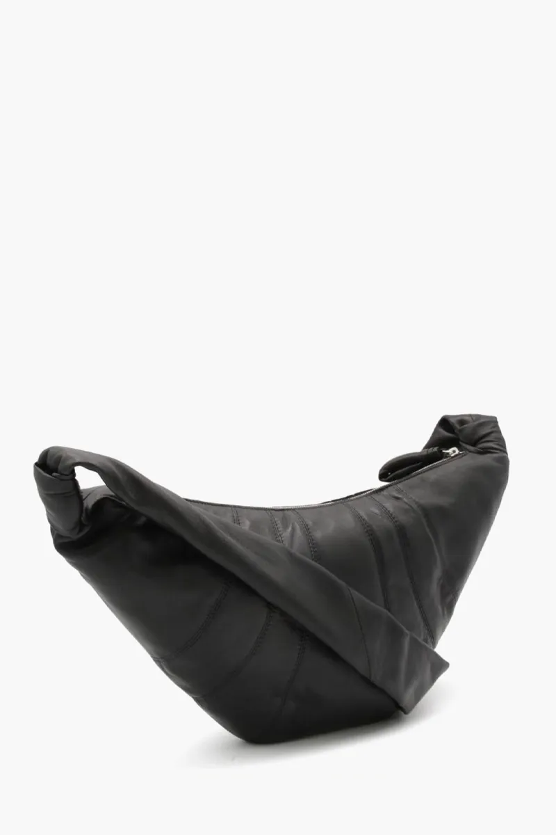 LEMAIRE Medium Croissant Bag in Black Soft Nappa Leather 1