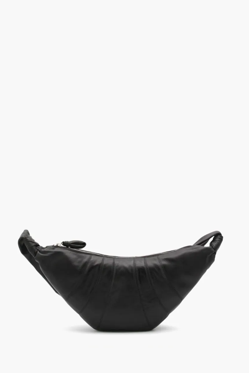 LEMAIRE Medium Croissant Bag in Black Soft Nappa Leather 2