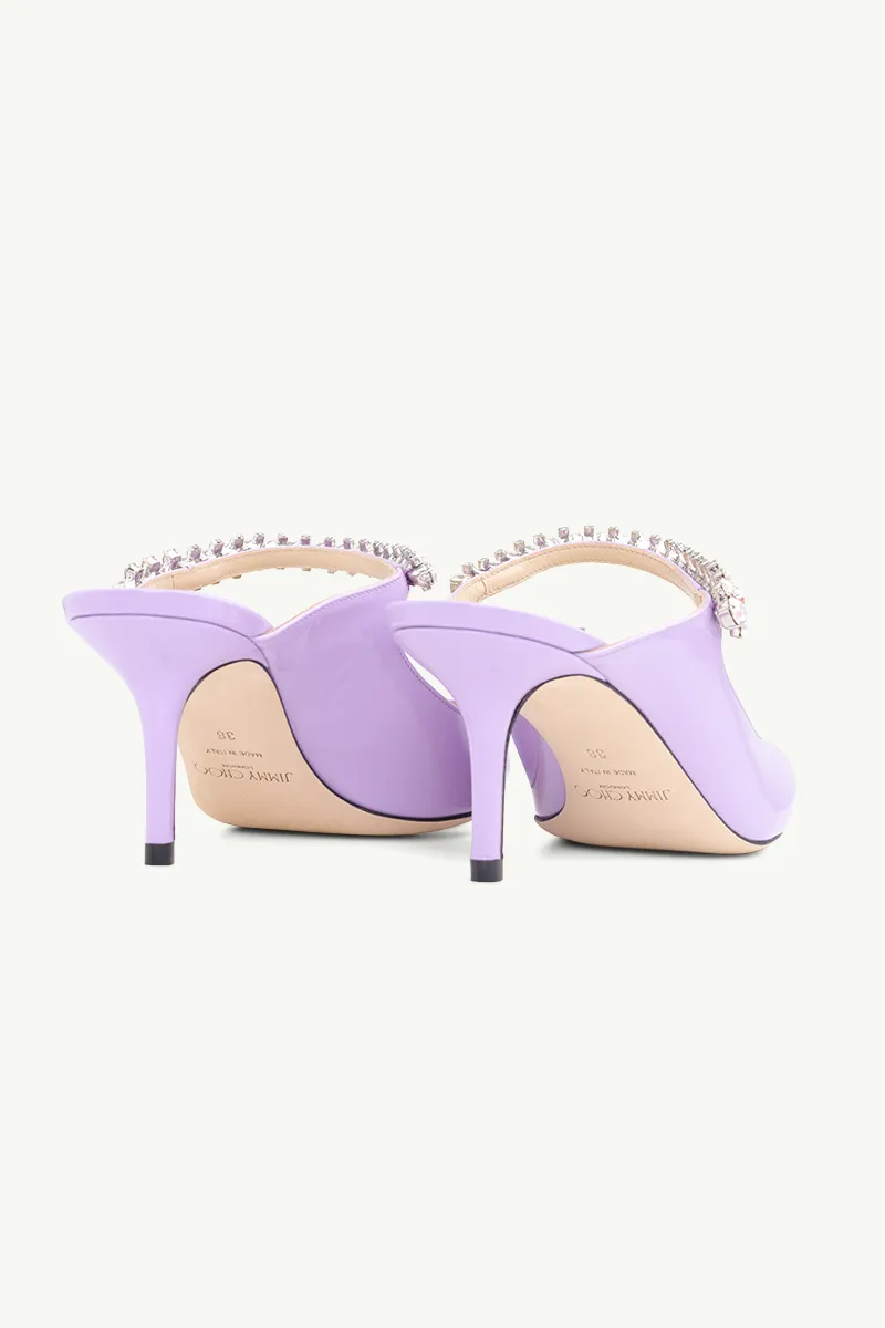 JIMMY CHOO Bing Mules 65mm in Wisteria/Aurora Patent with Crystal Strap 2