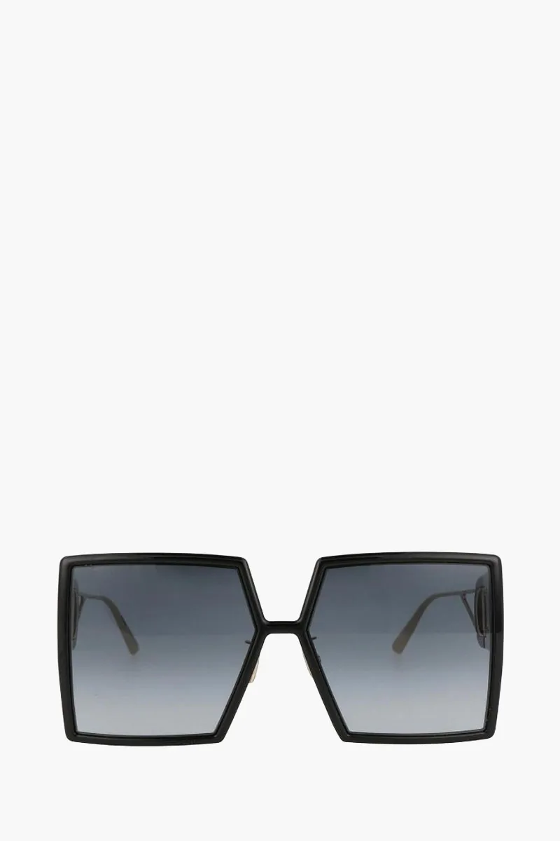 CHRISTIAN DIOR 30Montaigne SU Oversized Sunglasses in Shiny Black/Gradient Smoke 0