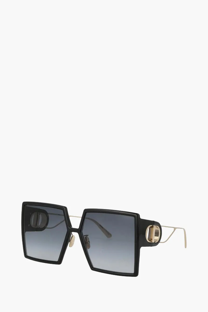 CHRISTIAN DIOR 30Montaigne SU Oversized Sunglasses in Shiny Black/Gradient Smoke 1