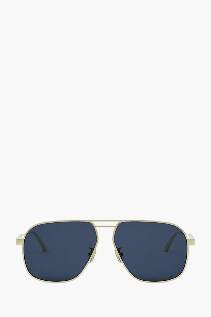 CHRISTIAN DIOR DiorCannage A3U Pilot Sunglasses in Shiny Yellow Gold/Blue Metal 0