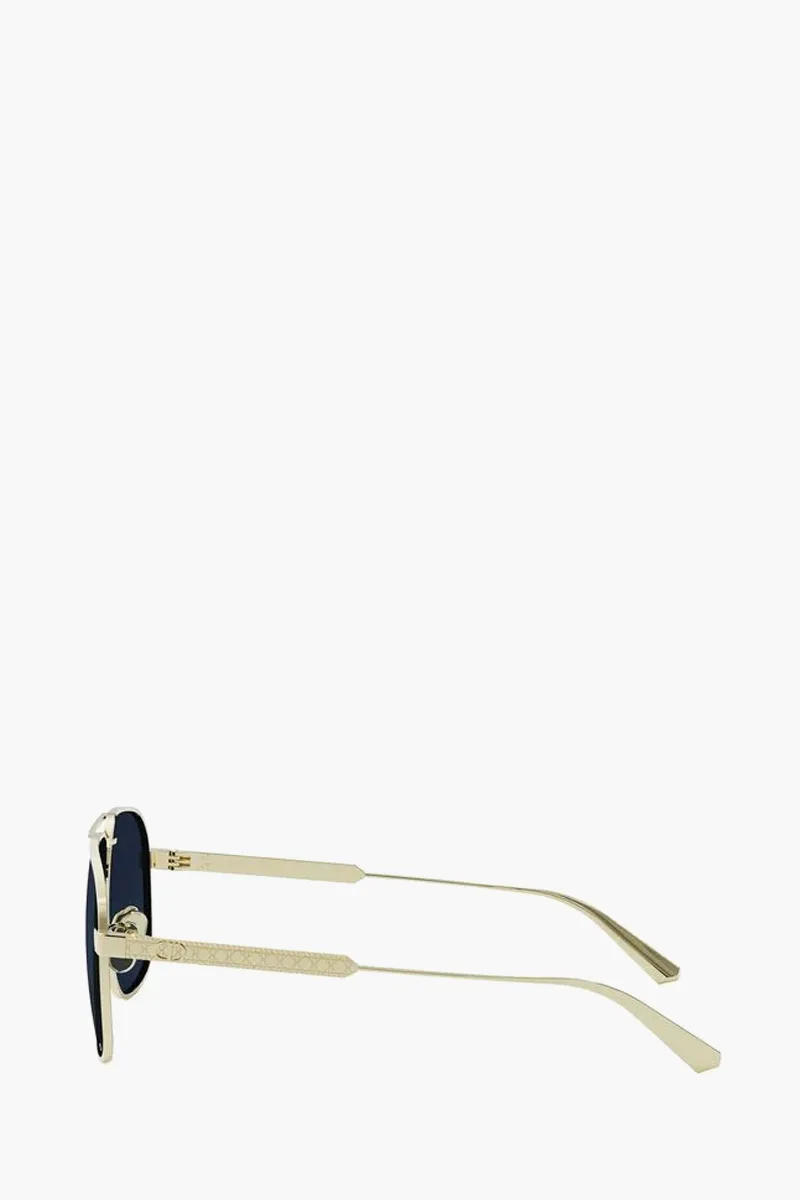 CHRISTIAN DIOR DiorCannage A3U Pilot Sunglasses in Shiny Yellow Gold/Blue Metal 1