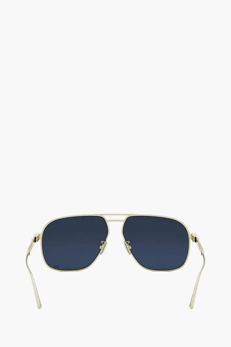 CHRISTIAN DIOR DiorCannage A3U Pilot Sunglasses in Shiny Yellow Gold/Blue Metal 2